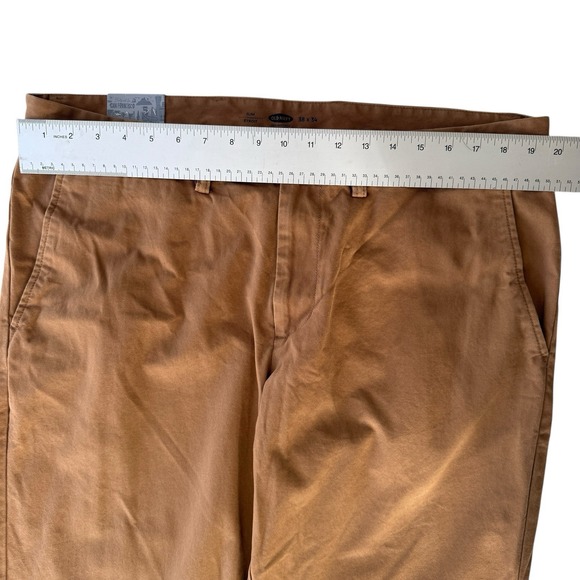 NWT Old Navy Ultimate Slim Pants Brown Cotton Chino Minimalist Men's 38x34 - Picture 9 of 11